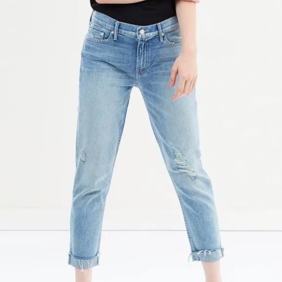 MOTHER Denim - MOTHER Denim Dropout Fray Boyfriend Jeans in "Disorderly"